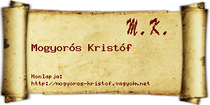 Mogyorós Kristóf névjegykártya